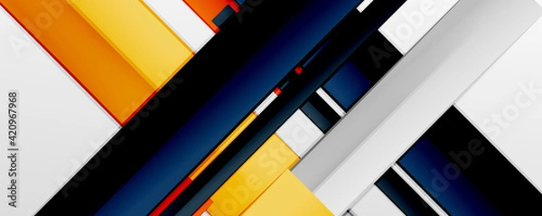 Fototapeta Color abstract lines trendy geometric background for business or technology presentation, internet poster or web brochure cover, wallpaper