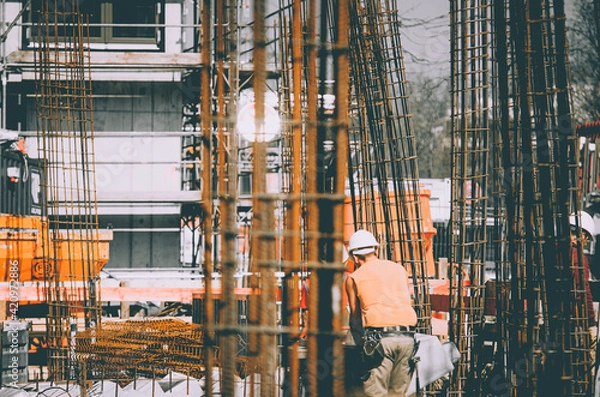 Obraz construction site with crane