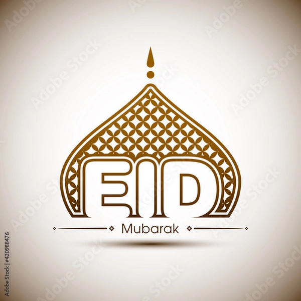 Fototapeta Eid Mubarak greeting card for the Muslim community festival celebration.