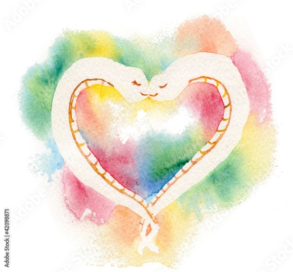 Obraz へびハート