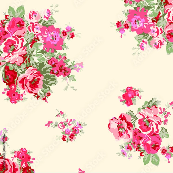 Fototapeta Floral seamless pattern. Hand drawn. For textile, wallpapers, print, wrapping paper. Vector stock illustration.