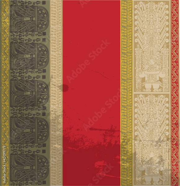 Fototapeta Grunge inca pattern. Vector illustration