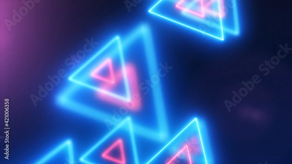 Obraz Triangles Neon Glow Promotion Background