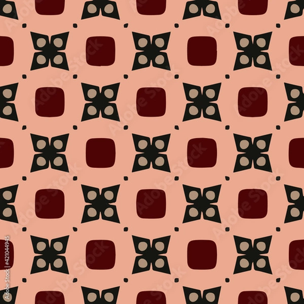 Fototapeta Geometric vector pattern with triangular elements. Seamless abstract ornament for wallpapers and backgrounds. 