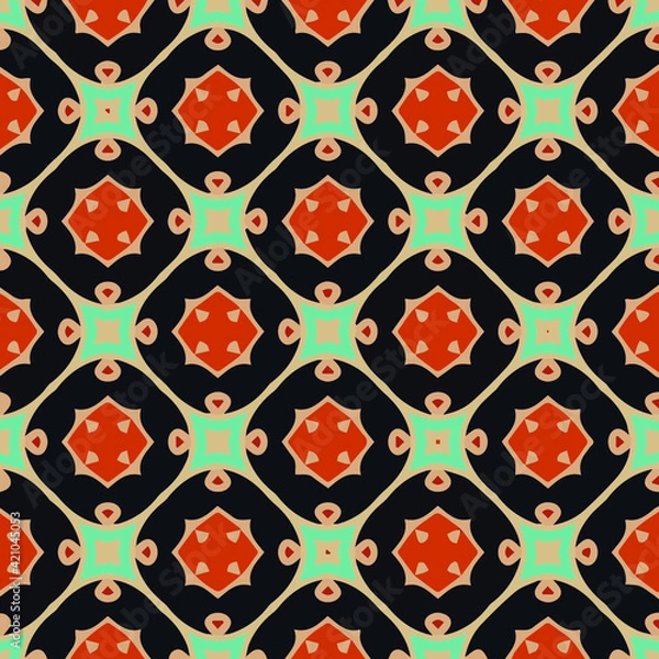 Fototapeta Geometric vector pattern with triangular elements. Seamless abstract ornament for wallpapers and backgrounds. 