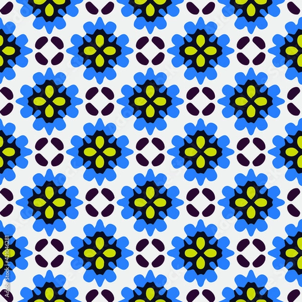 Fototapeta  Geometric vector pattern with triangular elements. Seamless abstract ornament for wallpapers and backgrounds. 