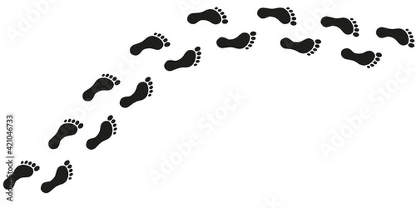 Obraz Traces on a white background. Footprints. Human feet