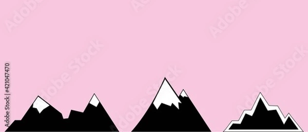 Obraz icons of rocks.Vector vector on a pink background. 