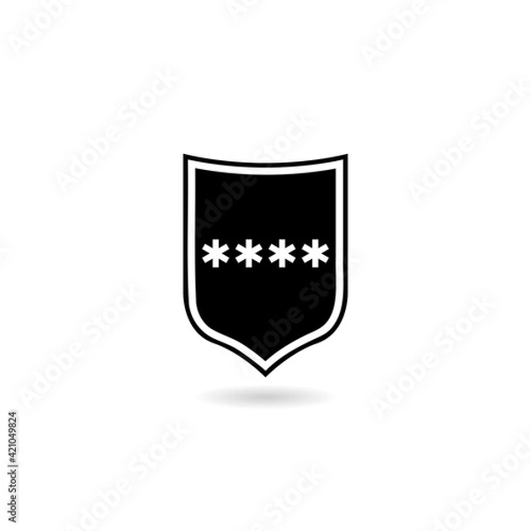 Fototapeta Security shield icon with shadow