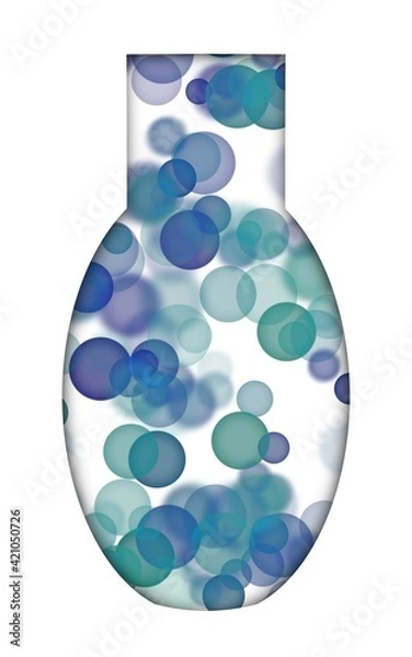 Obraz glass vase with blue abstract pattern