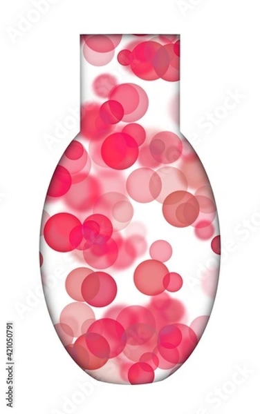 Obraz glass vase with red abstract pattern