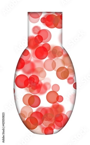 Obraz glass vase with red abstract pattern