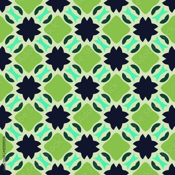 Fototapeta  Geometric vector pattern with triangular elements. Seamless abstract ornament for wallpapers and backgrounds. 