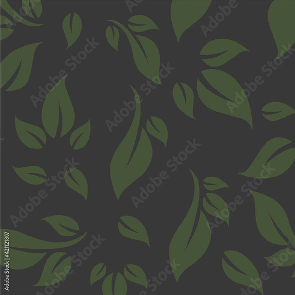 Obraz Seamless decorative backgroung with different green leafs.