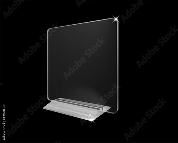 Obraz 透明アクリル卓上サインの3dレンダリング