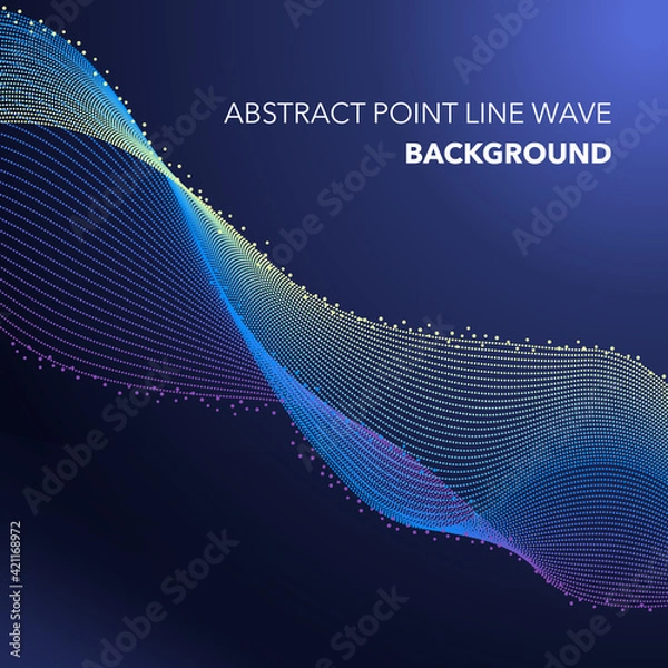 Fototapeta Abstract visualization particle dynamic point line wave premium vector