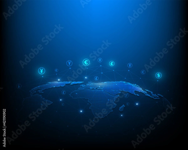 Obraz Network currency exchange and international money transfer