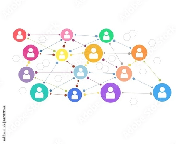 Obraz Drawing illustrating a network of stakeholders