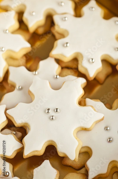 Fototapeta Snowflake cookies