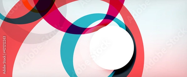 Fototapeta Ring geometric shapes, o letter repetition wallpaper. Abstract background for business or technology presentations, internet posters or web brochure covers