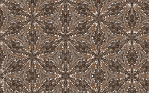 Obraz Creative Kaleidoscope Pattern Design Background, Brown Luxury Pattern Design 