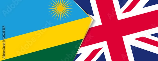 Fototapeta Rwanda and United Kingdom flags, two vector flags.