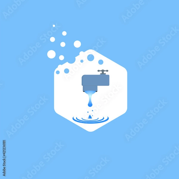 Fototapeta World water day, natural environment saving water drop concept with ecological background, vector art and illustration