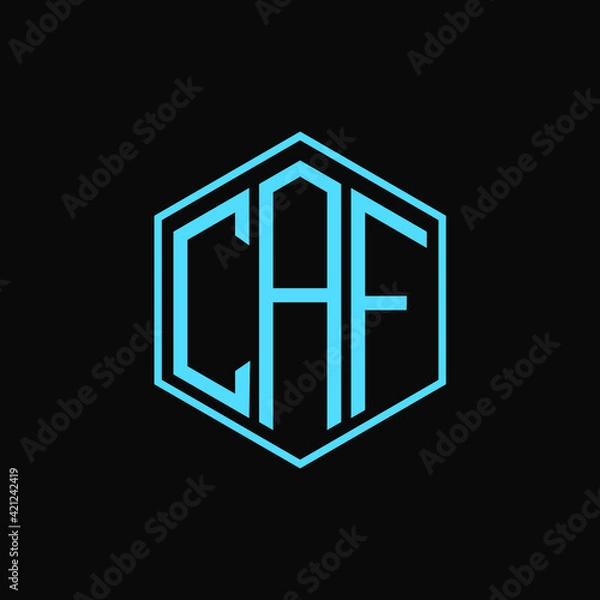 Fototapeta CAF polygon letter icon design on BLACK background.Creative letter
CAF-C A F  logo design. CAF initials Polygon Logo design.
