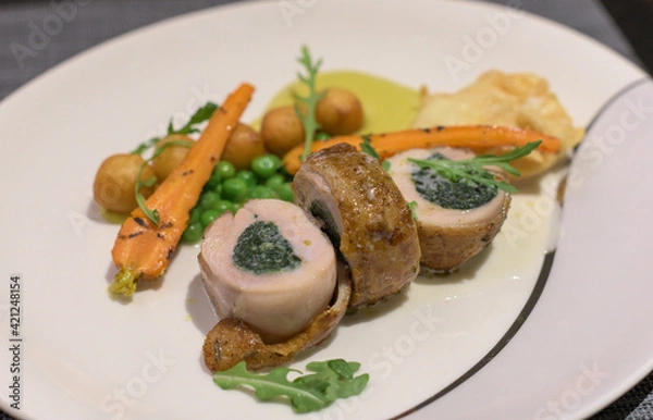 Obraz チキンロール・ほうれん草（イタリアン）