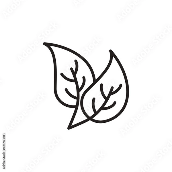 Fototapeta Leaves icon in vector. Logotype
