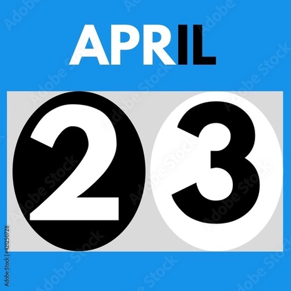Fototapeta April 23 . Modern daily calendar icon .date ,day, month .calendar for the month of April