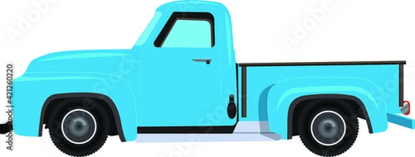 Fototapeta Classic pickup truck vector on white background, EPS 10