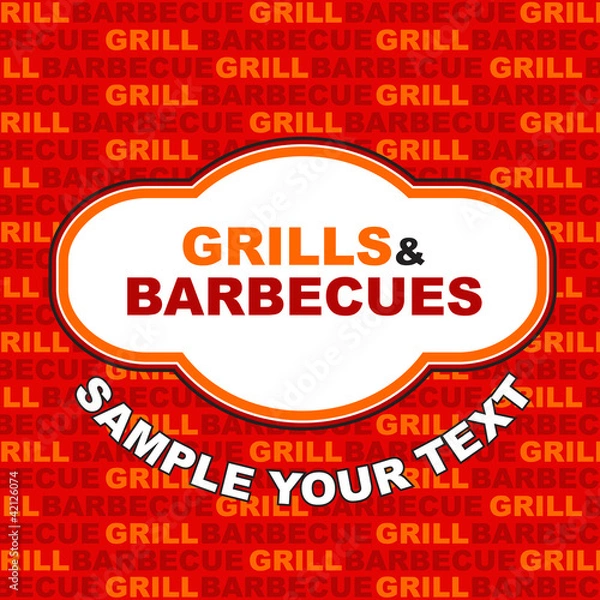 Fototapeta Barbecue and grill label design.