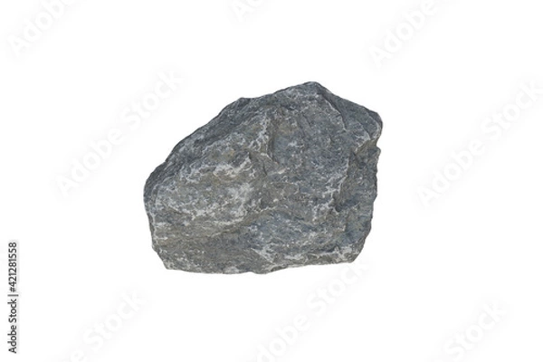 Fototapeta Limestone specimen isolated on white background. Limestone is a sedimentary rock composed of skeletal fragments of marine organisms.

