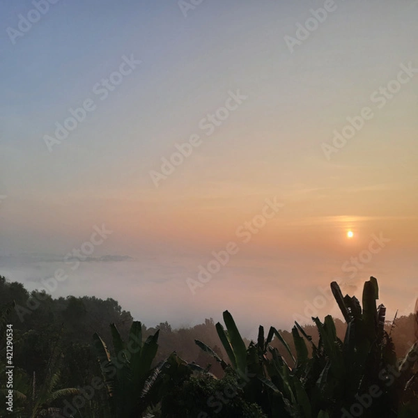 Fototapeta sunset in the mountains