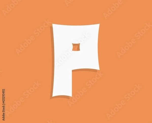Obraz P letter vintage cowboy font. Retro western, dalton design