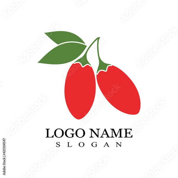 Obraz Goji berry vector illustration template design