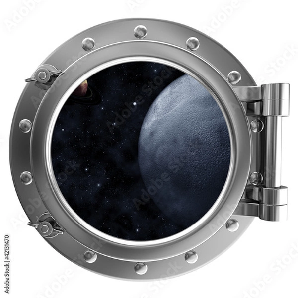 Fototapeta Porthole with a view of space