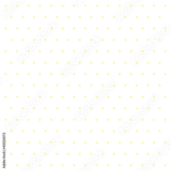 Fototapeta Easter pattern polka dots. Template background in yellow and white polka dots . Seamless fabric texture. Vector illustration