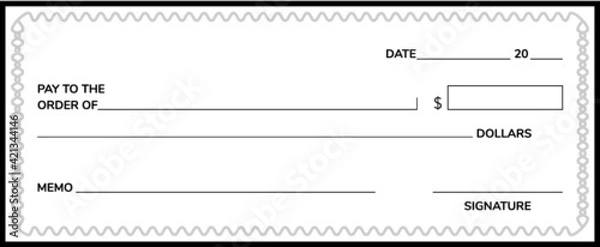Obraz Vector illustration of the bank check