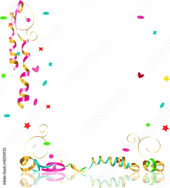 Obraz falling streamers and confetti