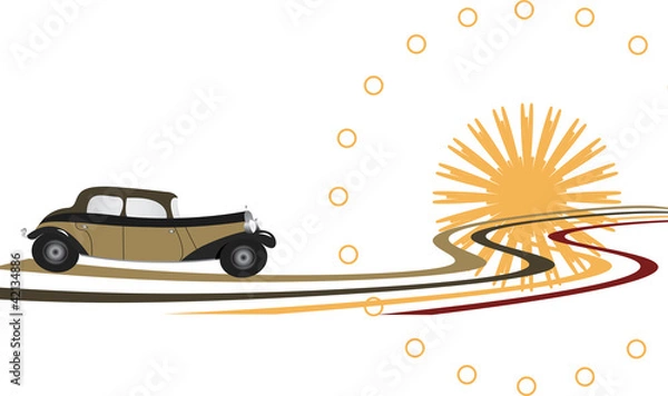 Obraz Retro car on the road