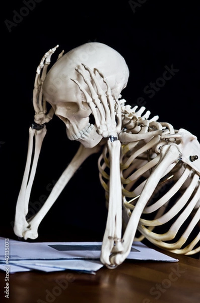 Obraz skelett mit briefen