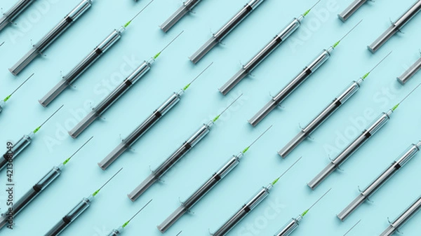 Fototapeta many syringe at a table