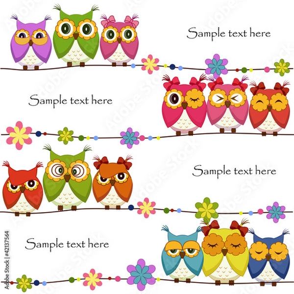 Obraz Funny Vector owl on a white background