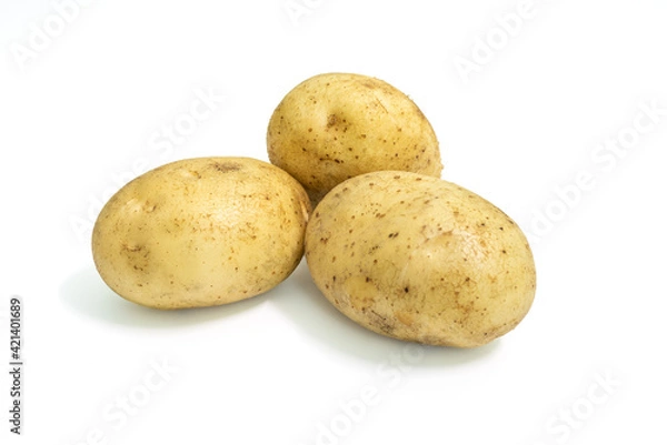 Obraz Potatoes on a white background