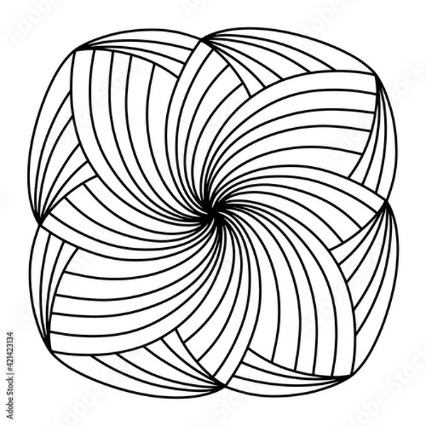 Fototapeta Easy mandala like flower or star, basic and simple mandalas Coloring Book for adults, seniors, and beginner. Digital drawing. Floral. Flower. Oriental. Book Page. Vector.
