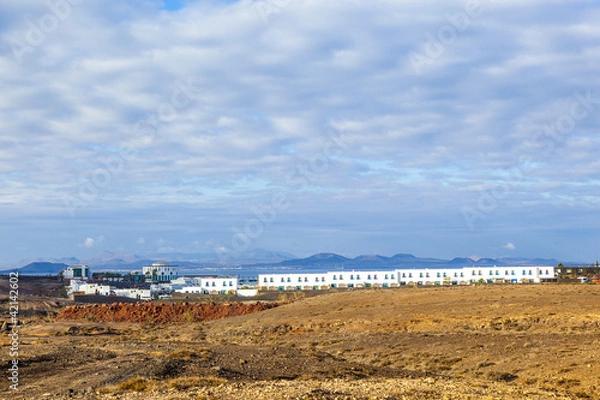 Fototapeta urbanisation project in Playa Blanca with newly built houses