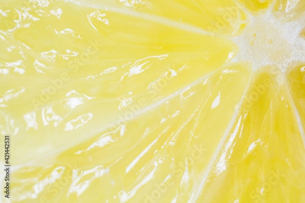 Fototapeta The yellow lemon pulp macro
