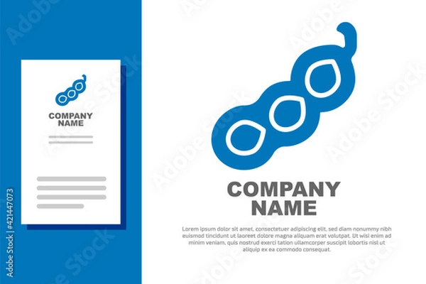 Fototapeta Blue Green peas icon isolated on white background. Logo design template element. Vector